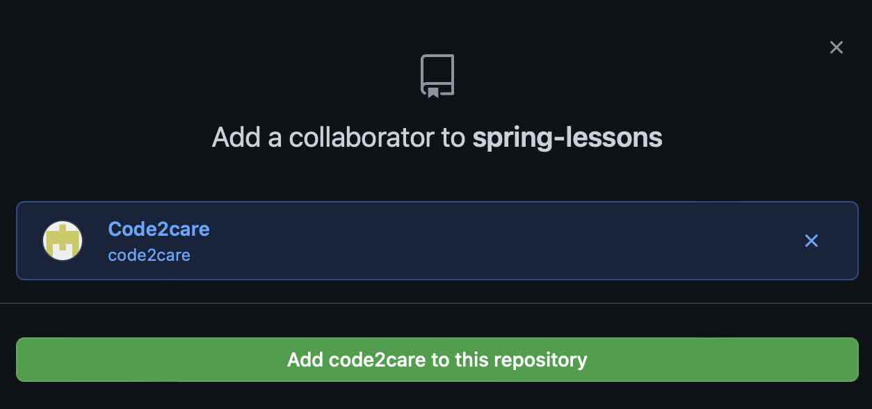 Add a collaborator to GitHub Repo